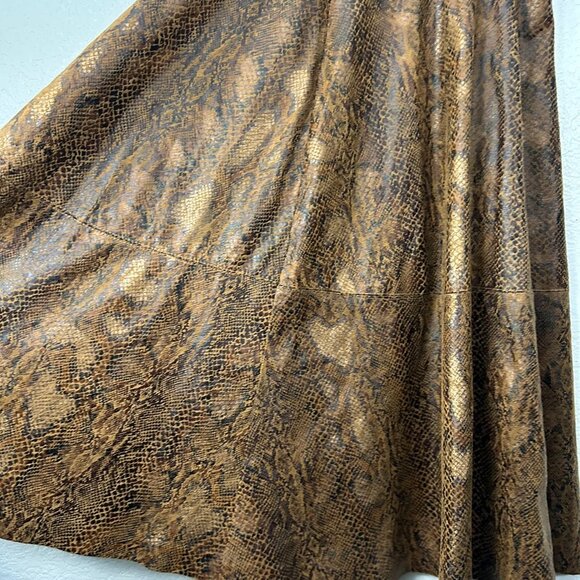 Vila Faux Suede Snakeskin High Waisted Midi Skirt - Picture 6 of 7